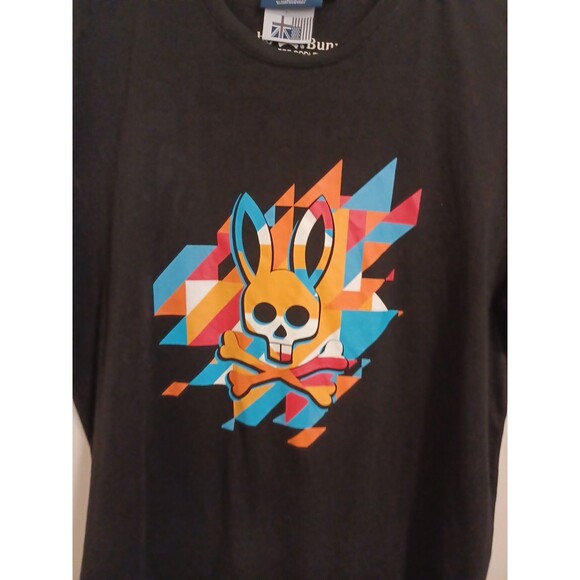 Vtg Psycho Bunny Graphic T Shirt M Black Shortsleeve Skull Bones Godley Skater - Picture 2 of 8